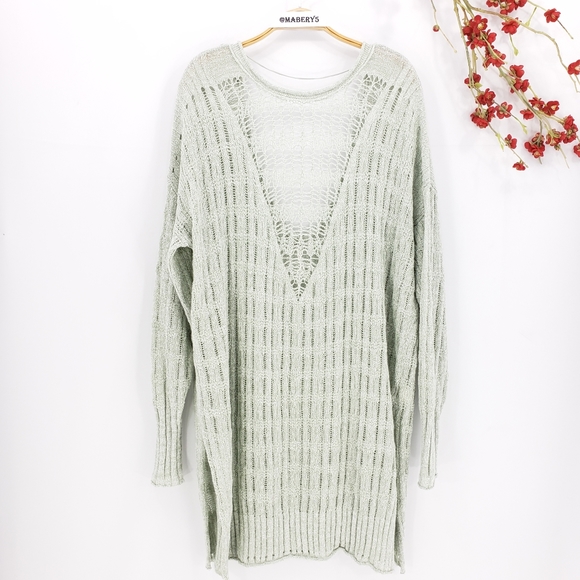 FREE PEOPLE Pretty in Pointelle Tunic Sweater - Picture 3 of 11
